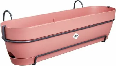 Produktbild von elho® Vibia campana Pflanzkasten Puderrosa 70 cm mit Halter allin1 - Kunststoff