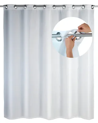 Produktbild von WENKO Duschvorhang Comfort Flex Weiß, Textil (Polyester), 180 x 200 cm, waschbar