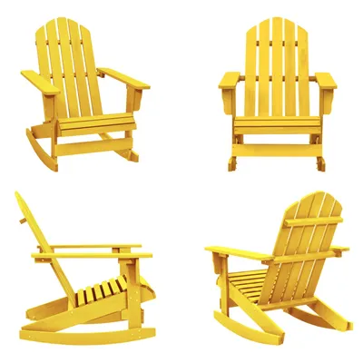 Image de vidaXL Adirondack Fauteuil à bascule en bois massif de sapin jaune - Fauteuil à bascule - Fauteuil à bascule de jardin - Fauteuil à bascule de jardin
