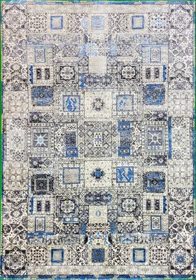 Produktbild von Teppich LAVISH Modern | Farbe: Blau; Größe: 250x350 cm | strapazierfähig und leicht zu reinigen | Wohnzimmer | Schlafzimmer