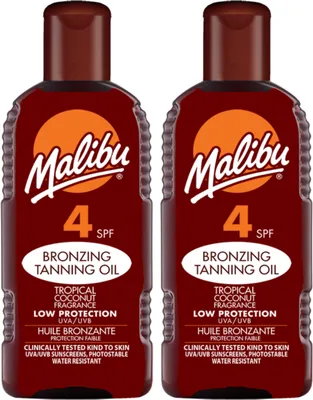 Obrázok produktu pre Malibu Opaľovací olej Olejek Do Opalania SPF4 200ml x2szt