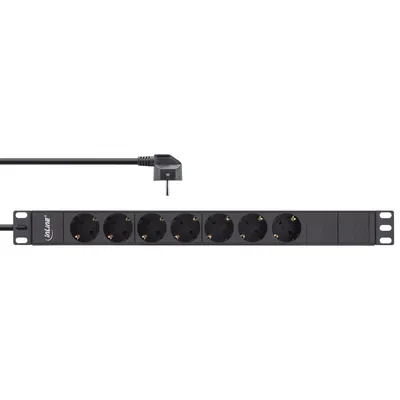 Obrázok produktu pre InLine 16417I, 7 AC zásuvky/AC zásuviek, Typ F, 3680 W, 1,5 mm², Typ F (Schuko), Čierna