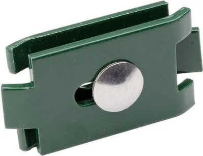 Produktbild von 4 Stück Eckverbinder -gross- Gittermattenverbinder für Doppelstabmattenzaun RAL6005 moosgrün