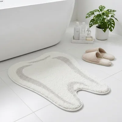 Image de Solidchoice - Tapis de bain en forme de tulipe, antidérapant et absorbant, 50 x 80 cm