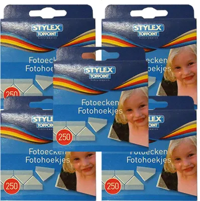 Produktbild von 1250 (5 x 250 Stk) Fotoecken selbstklebend, Stylex