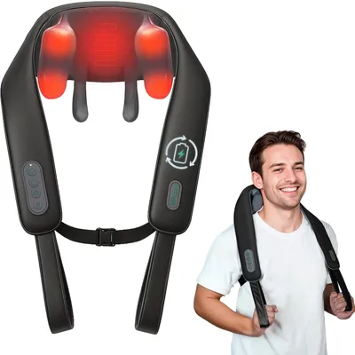 Produktbild von Snailax kabelloser Shiatsu-Nackenmassagegerät mit Wärmefunktion, ideal als Geschenk