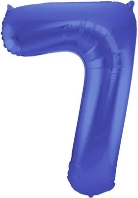 Produktbild von XL Folienballon Zahl 7 matt blau