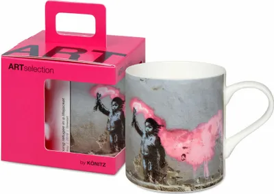Image de Tasse Könitz Young refugee - Banksy, dans un coffret cadeau, porcelaine fine, colorée, 400 ml, 11 5 004 2720