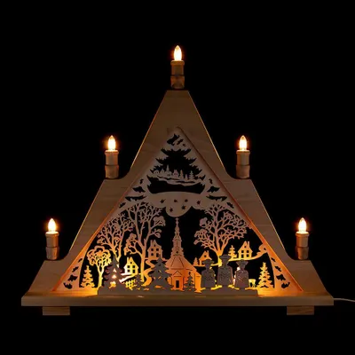 Produktbild von Lichterspitze Seiffener Kirche (60x48cm) von Kunstgewerbe Lenk & Sohn