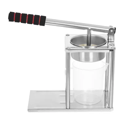 A manual juicer on a white background.