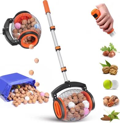 Obrázek produktu pro Ruční sběrač ořechů s válečkovou funkcí, multifunkční zahradní nářadí na sběr vlašských ořechů a kaštanů