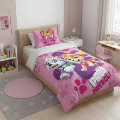 Produktbild von Paw Patrol Skye Everest Kinder Bettwäsche Set 135/140x200 65x65 Mädchen