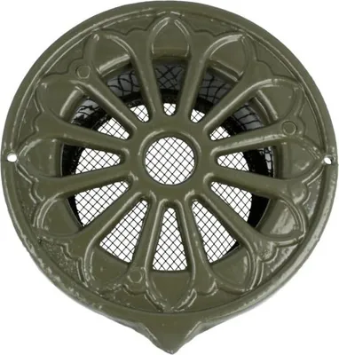 Produktbild von Elegantes rundes Alu-Belüftungsgitter antike Optik Nostalgiegitter Insektenschutzgitter Grün 100mm