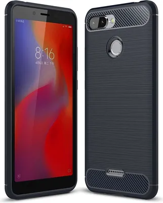 Produktbild von Xiaomi Redmi 6 Hülle Silikon Blau Carbon Optik Case TPU Handyhülle Bumper