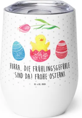 Produktbild von Mr. & Mrs. Panda thermosbecher Küken Schlüpfen - Weiß - Geschenk, Frohe Ostern, Ostergrüße, Freude, Ei, Thermobecher, Reisebecher, Thermo Becher, kaffee tasse