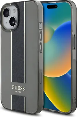 Immagine prodotto di Custodia Guess per iPhone 15 - IML 4G Stripe - Nero