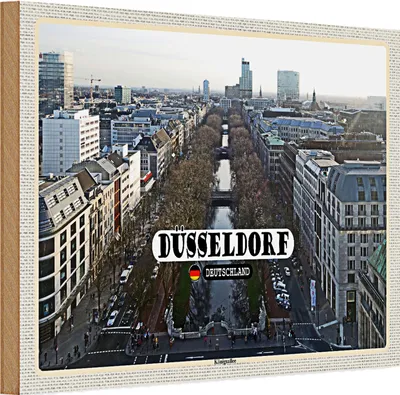 Produktbild von Holzschild Städte Düsseldorf Königsallee 30x20cm