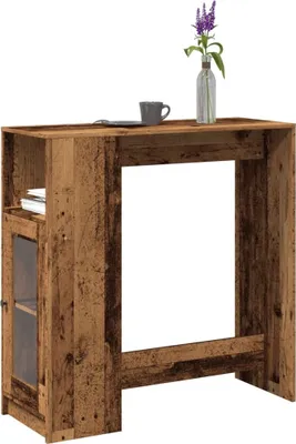 Obrázok produktu pre Maison Exclusive – Barový stôl s policou v štýle starého dreva 101 x 40 x 103,5 cm Drevený materiál