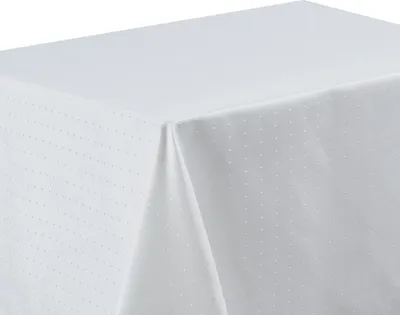 Produktbild von Tischdecke Punkte 160x260 Weiß eckig fleckenabweisend bügelfrei Tischwäsche Mitteldecke pflegeleicht