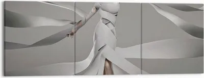 Produktbild von Bild auf Leinwand - Leinwandbild - Frau Modell Streifen Emotionen - 150x50cm - Wand Bild - Wanddeko - Leinwanddruck - Bilder - Kunstdruck - Wanddekoration - Leinwand bilder - Wandkunst - CA150x50-2612