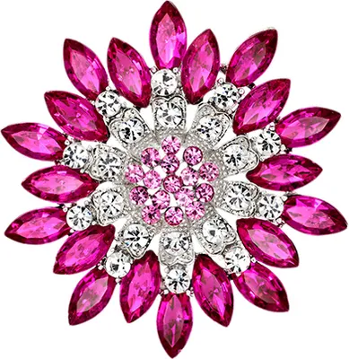 Produktbild von Damenmode-Blumen-Brosche, Kristall-Strass-Schmuck für Hochzeit, Party, Geschenk-Rosenrot