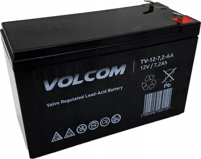 Zdjęcie produktu dla Akumulator AGM 12V 7,2Ah, bezobsługowy, przeznaczony do zasilaczy awaryjnych (UPS), zabawek i systemów alarmowych, charakteryzujący się wysoką odpornością