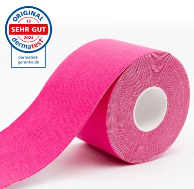 Image de Bande kinésiologique axion® 5 cm x 5 m - Bande imperméable rose, bande physiothérapeutique, bande kinesiologique