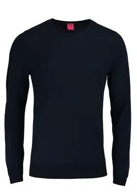 Produktbild von OLYMP Level 5 body fit trui wol met zijde, O-hals, zwart