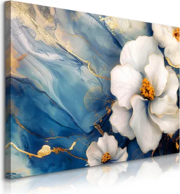 Immagine prodotto di Muralo Quadro su tela Canvas FIORI Marmo Astratto Glamour L. 90 cm x A. 60 cm