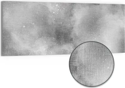 Produktbild von DEQORI Hybrid Leinwand Bild 125x50 cm 'Nebel und Sterne' Wandbild Glas flach modern