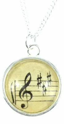 Produktbild von Violinschlüssel Notenschlüssel Cabochon Kette Miniblings 45cm Musik Noten L