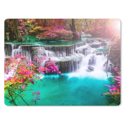 Produktbild von MuchoWow® Mauspad Mousepad Wasserfall - Sonne - Bäume - Regenbogen - Natur 40x30 cm - Mousepads - Maus Mat - Pad - Mausunterlage - Anti Rutsch