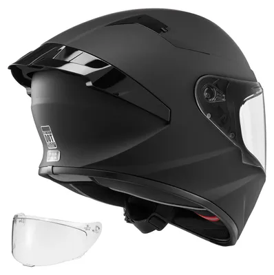 Produktbild von SucceBuy Integralhelm Gr??e L, Motorradhelm mit Klarem Visier ECE 22.06 , Vollvisierhelm fš¹r Damen & Herren mit Bluetooth-Lautsprecherfach, Mopedhelm Full Face Schwarz