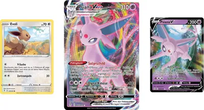 Produktbild von Psiana V & Psiana VMAX & Evoli SET Schwert & Schild Drachenwandel 64-65,125/203 Sammelkarten Pokemon Einzelkarten Deutsch