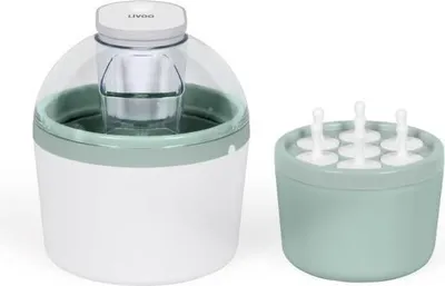 Image de Sorbetière LIVOO DOM461, 12W, 1L, Cuve Aluminium, Avec Moule 7 Glaces et Bâtonnets