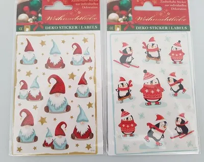 Produktbild von Weihnachtssticker 15x9cm mit Glimmer verziert, 9