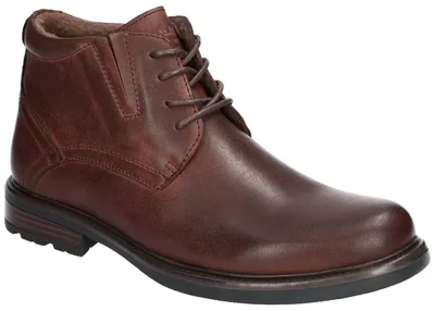 Produktbild von American Club CY213, Gefütterte Leder-Stiefeletten mit Reißverschluss Braun 44