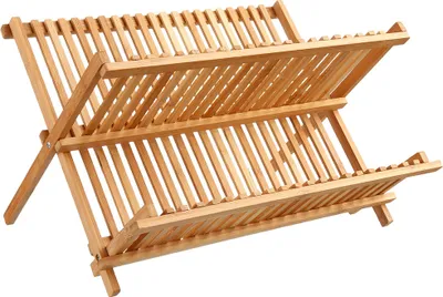 Obrázek produktu pro Bambusový odkapávač na nádobí, dvoupatrový