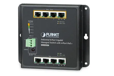 Productafbeelding van PLANET WGS-804HP, Ongemanaged, L2, Gigabit Ethernet (10/100/1000), Volledubbelrichting, Power over Ethernet (PoE), Wandmontage