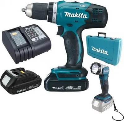 Produktbild von Makita DDF453SYEL Akku-Bohrschrauber mit Li-Ionen-Taschenlampe 18V/1,5Ah