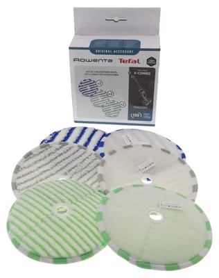 Productafbeelding van Rowenta Tefal, 6 microvezeldoekjes, schijfjes voor vloerreiniger, X-Combo, modellen GZ3038, GZ3039, GF3039
