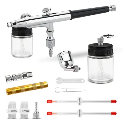Produktbild von JUNIERS Airbrush Pistole AG-234S – Double-Action Airbrush Set für Profi-Feinarbeiten, Modellbau, Nail Art & kreative Hobbyprojekte