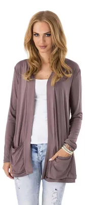 Produktbild von Damen Cardigan Poncho; Cappuccino L/XL 40/42