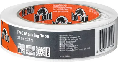 Produktbild von ROXOLID PVC Masking Tape Abdeckband Putzband weiß 30 mm x 33 m