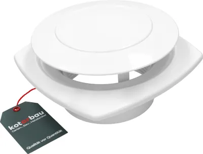 Produktbild von KOTARBAU® Tellerventil Rund für Rohranschluss Ø 125mm Weiß Anemostat Ablufttellerventil Lüftungsgitter Deckenventil Kunststoff Decken Diffusor Abluft Lüftungsventile Abdeckungs Ausgangswand Decken Dif