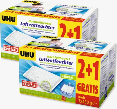 Produktbild von UHU 47135 Luftentfeuchter Nachfüllbeutel 6x450g