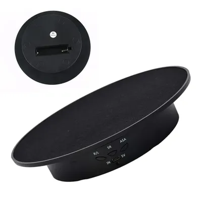 Produktbild von 200 mm motorisierte, drehbare Displayständerhalterung, 3-fach verstellbar, USB-betrieben, elektrischer Drehteller für Schmuck, Schwarz