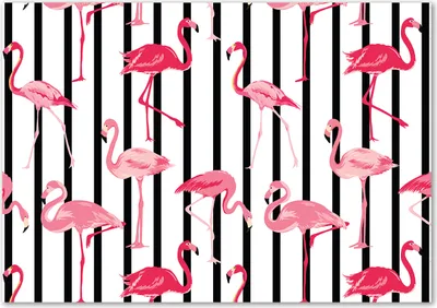 Produktbild von Tulup® Glas-Bild - 100 x 70 - Wandbild aus Glas - Wandkunst - Wandbild hinter gehärtetem Sicherheitsglas - Tiere - Flamingos Streifen - Rosa