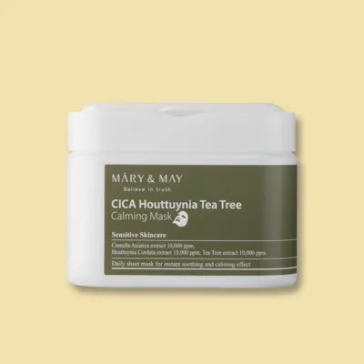 Obrázok produktu pre Mary & May Cica Houttuynia Tea Tree Calming Mask upokojujúca maska pre aknóznu pleť 30 ks 400 g