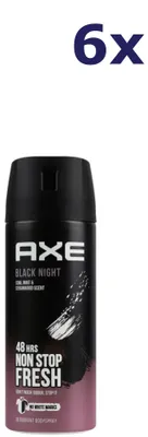 Produktbild von 6x Axe Body Spray deodorant 150ml Black Night